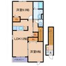 サンリット 2LDKの間取り
