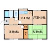 こぽこぽ2 3Kの間取り