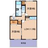 エフロレンス山陽B 2LDKの間取り