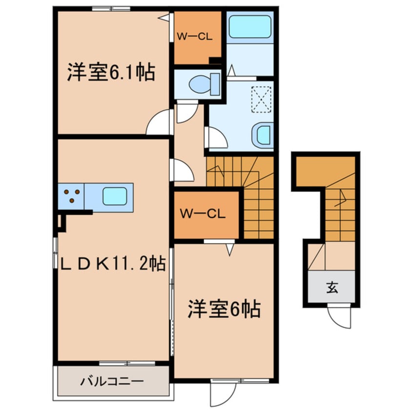 間取図 CROWD真備Ⅱ