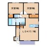 カトルセゾン 2LDKの間取り