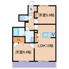 フェリシード 2LDKの間取り
