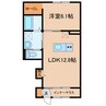 エクセレント 1LDKの間取り