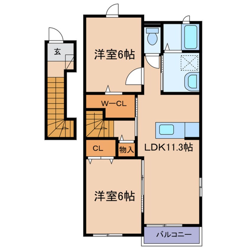 間取図 トレインビュー船穂B