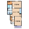 ラ・ルーチェB 2DKの間取り