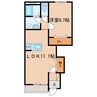 ベル　フルール 1LDKの間取り
