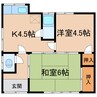 小野玉島借家　 2Kの間取り