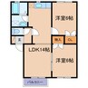 トランキル金光C 2LDKの間取り