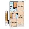 グランパス　船穂Ｂ 2LDKの間取り