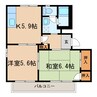 エクセルヴィオラB 2Kの間取り
