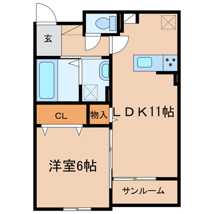 間取図 サニーメゾンまきび
