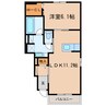 リブロン倉敷 1LDKの間取り