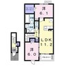ウエスト　ディオスⅡ 2LDKの間取り