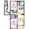 ベニアージュC・D 2LDKの間取り