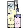 ベニアージュC・D 1LDKの間取り