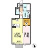ベル　クレール 1LDKの間取り