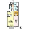 ベル　クレール 1LDKの間取り
