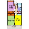 サンワプラザ福崎Ⅲ 2DKの間取り