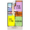 サンワプラザ福崎Ⅲ 2DKの間取り