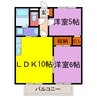サンライフ新町 2LDKの間取り