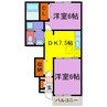 アルコバレーノⅠ・Ⅱ 2DKの間取り