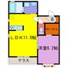カルムリー福崎Ｂ･Ｃ 1LDKの間取り