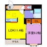カルムリー福崎Ｂ･Ｃ 1LDKの間取り
