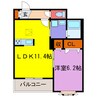 カルムリー福崎Ｂ･Ｃ 1LDKの間取り