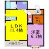 カルムリー福崎Ｂ･Ｃ 1LDKの間取り