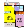 カルムリー福崎Ｂ･Ｃ 1LDKの間取り