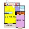カルムリー福崎Ｂ･Ｃ 1LDKの間取り