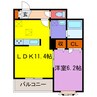 カルムリー福崎Ｂ･Ｃ 1LDKの間取り