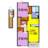 ブリランテ　ウノ・ドゥエ・トレ 2LDKの間取り