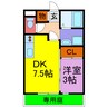 アバンセＭ 1DKの間取り