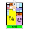 アバンセＭ 1DKの間取り