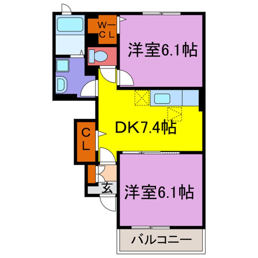 間取図 パレ　ドゥールA・B・C・Ｄ