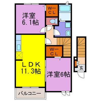 間取図 パレ　ドゥールA・B・C・Ｄ