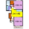 アプローズA・B 2DKの間取り