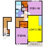 アプローズA・B 2LDKの間取り