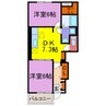フェリア香呂A・B・C・D 2DKの間取り