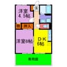 フローラルアレイ西田原 2DKの間取り