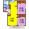 CALMLY福崎 2LDKの間取り