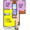メゾン　ラフェリオ 2LDKの間取り