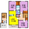 メゾン　ラフェリオ 3LDKの間取り