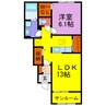 サンリット福崎Ⅰ・Ⅱ 1LDKの間取り