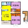 ラ・ブリーズ　ハル　Ⅰ・Ⅱ 2LDKの間取り