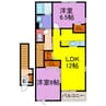 メゾンプラースⅠ・Ⅱ 2LDKの間取り