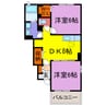 セレノ　ハウスⅠ・Ⅱ 2DKの間取り
