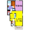 メゾンカルム 1LDKの間取り