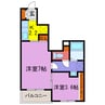 ファインコルソⅦ 1SKの間取り